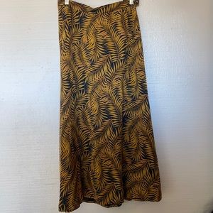 Silk leaf maxi skirt